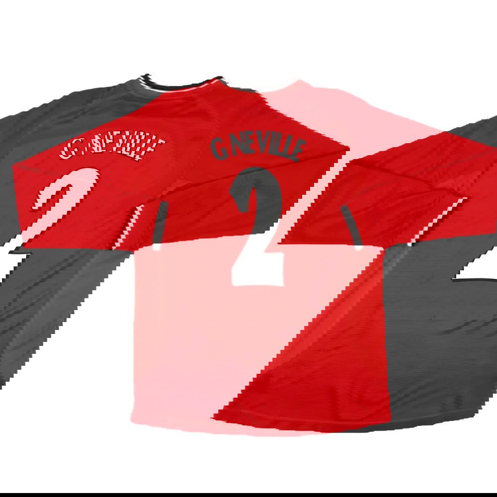 Manchester United 2000-02 Long Sleeved Home Shirt (XXL) (Excellent) (G Neville 2)