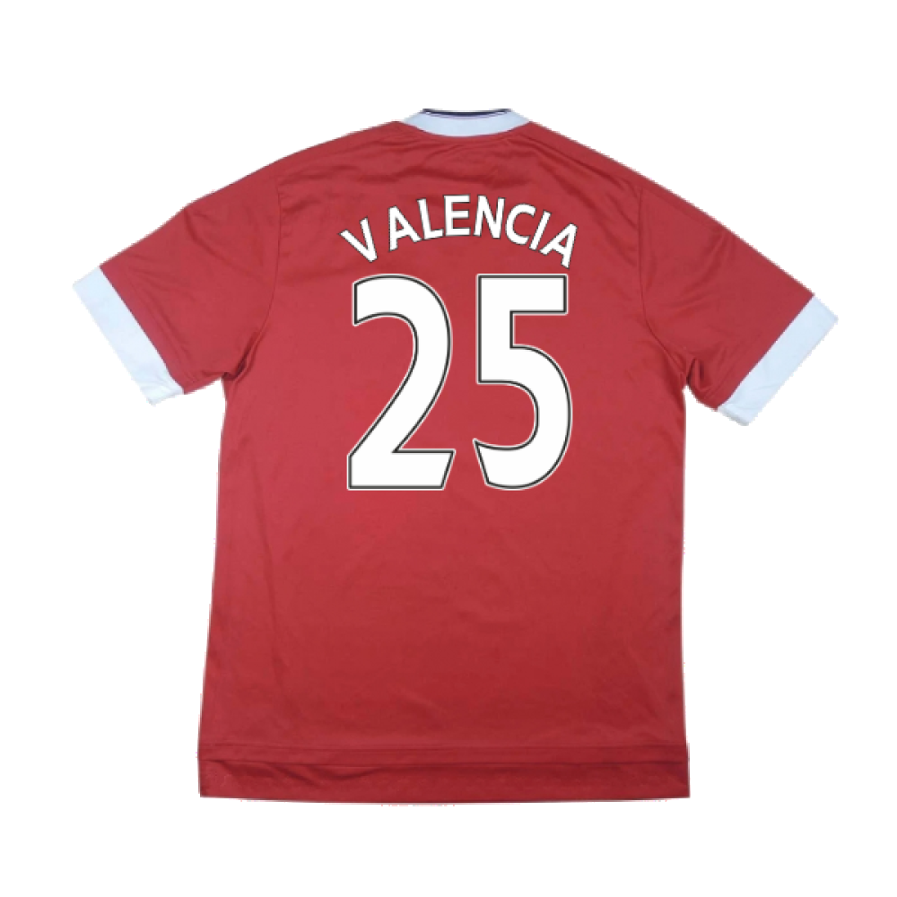 Manchester United 2015-16 Home Shirt ((Very Good) M) (Valencia 25)