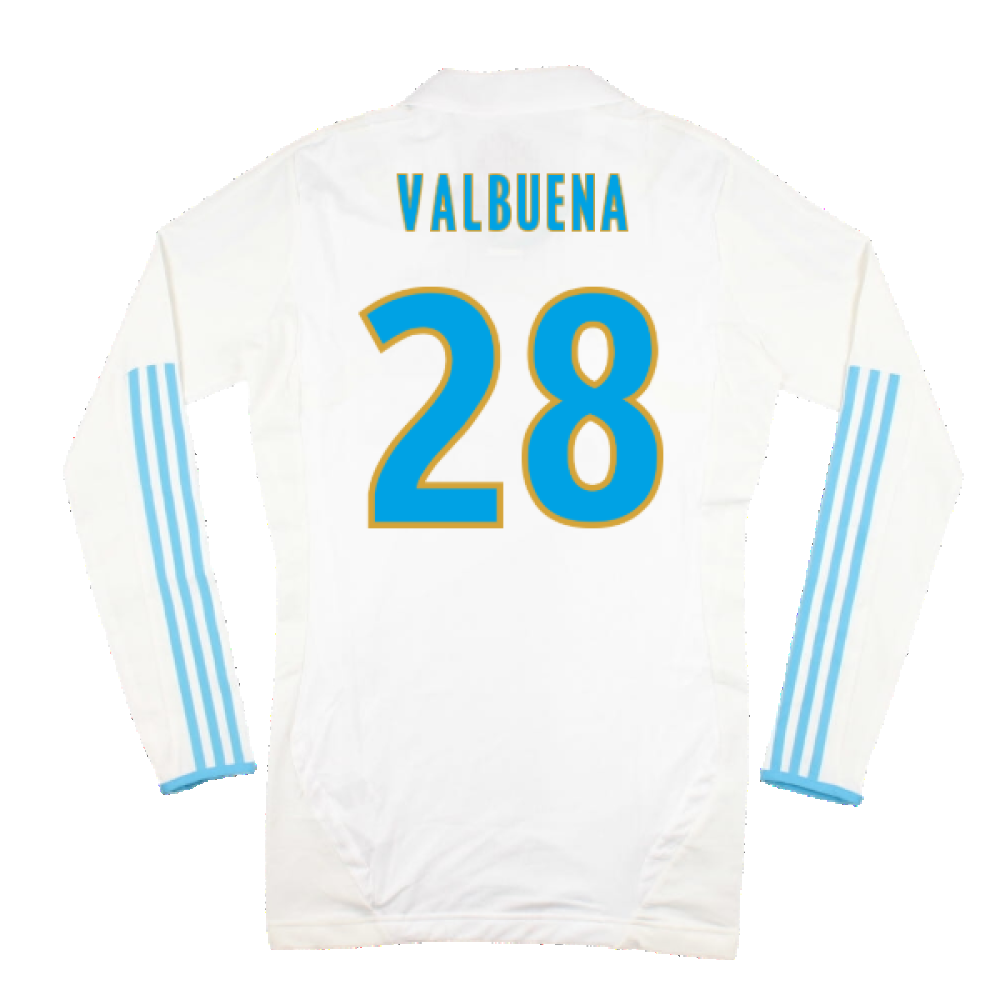 Marseille 2011-12 Player Spec Long Sleeve Home Shirt ((Excellent) L) (Valbuena 28)