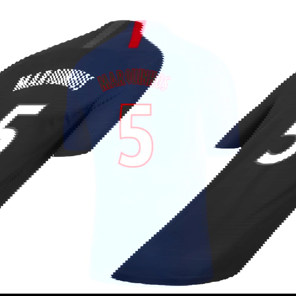 PSG 2019-20 Home Nike Vaporknit Shirt ((Mint) S) (MARQUINHOS 5)