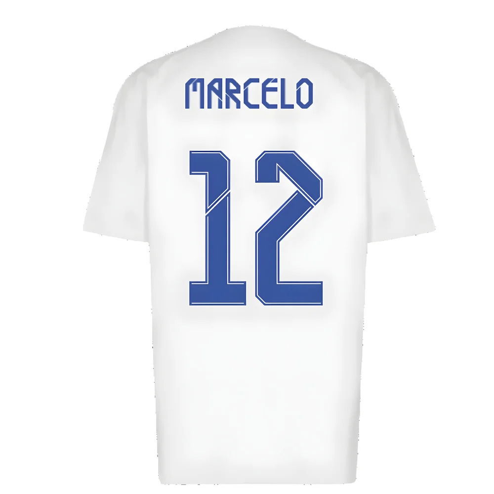 Real Madrid 2021-2022 Training Tee (White-Blue) (MARCELO 12)
