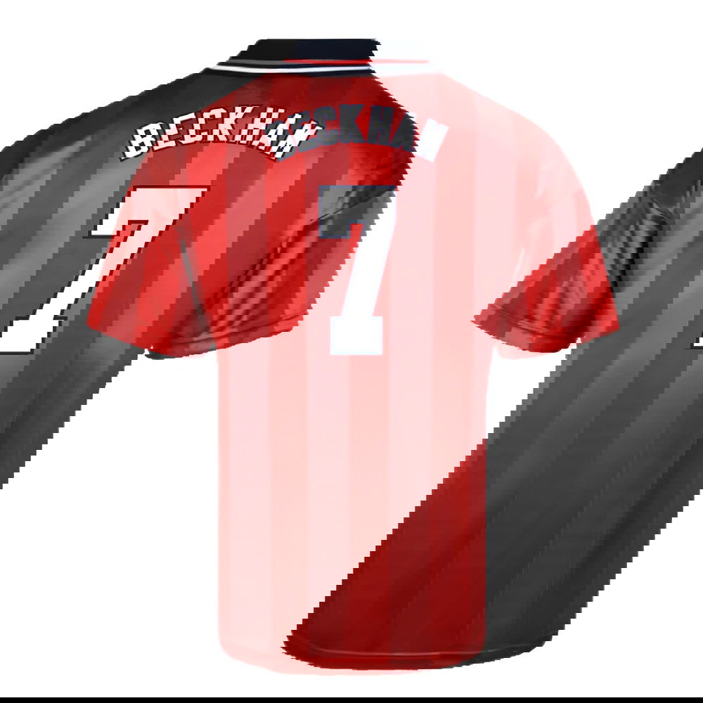 Score Draw England 1998 World Cup Finals Away Retro Football Shirt (BECKHAM 7)