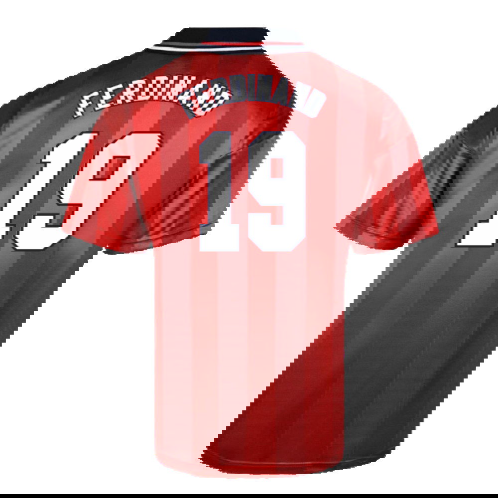 Score Draw England 1998 World Cup Finals Away Retro Football Shirt (FERDINAND 19)