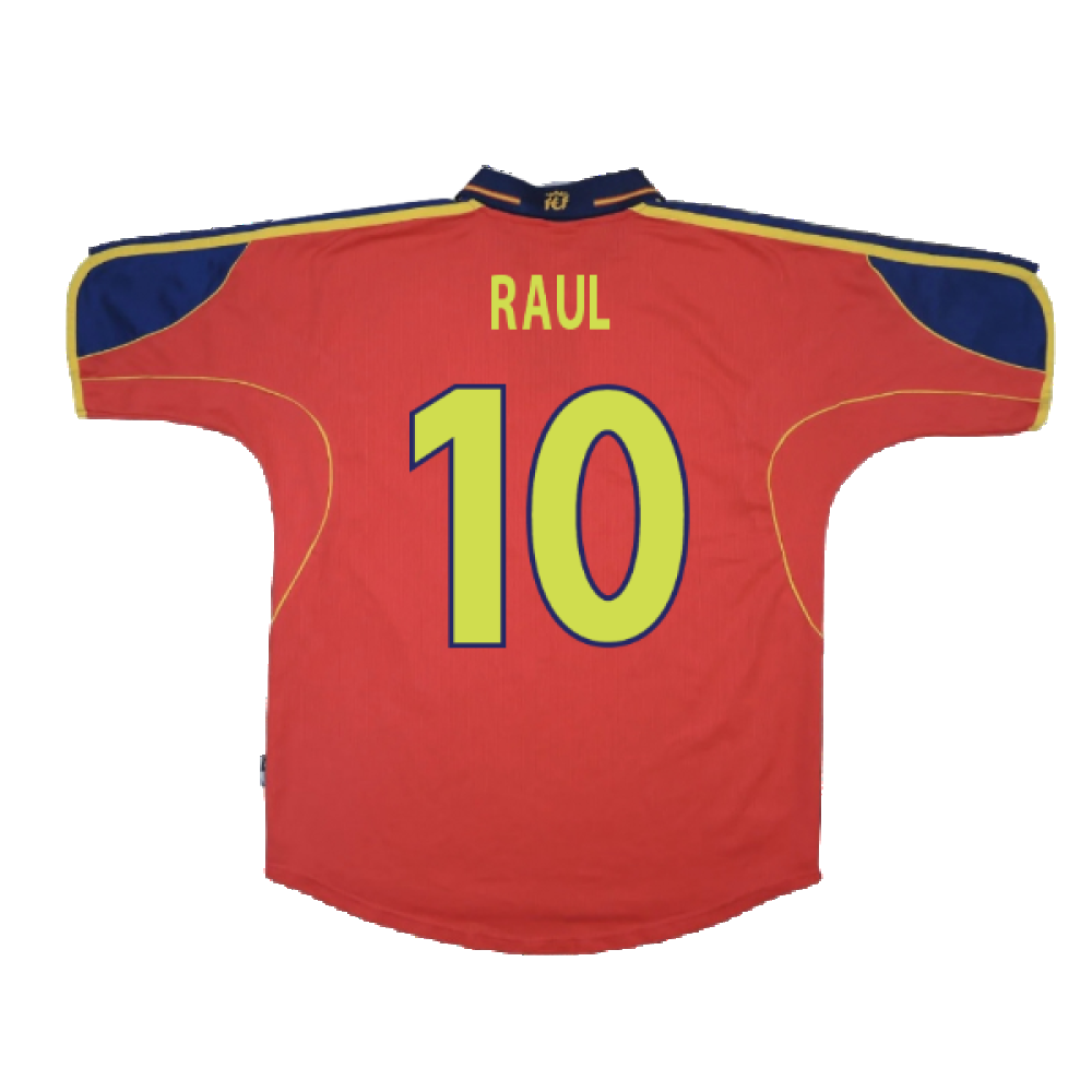 Spain 1999-02 Home Shirt ((Excellent) M) (Raul 10)