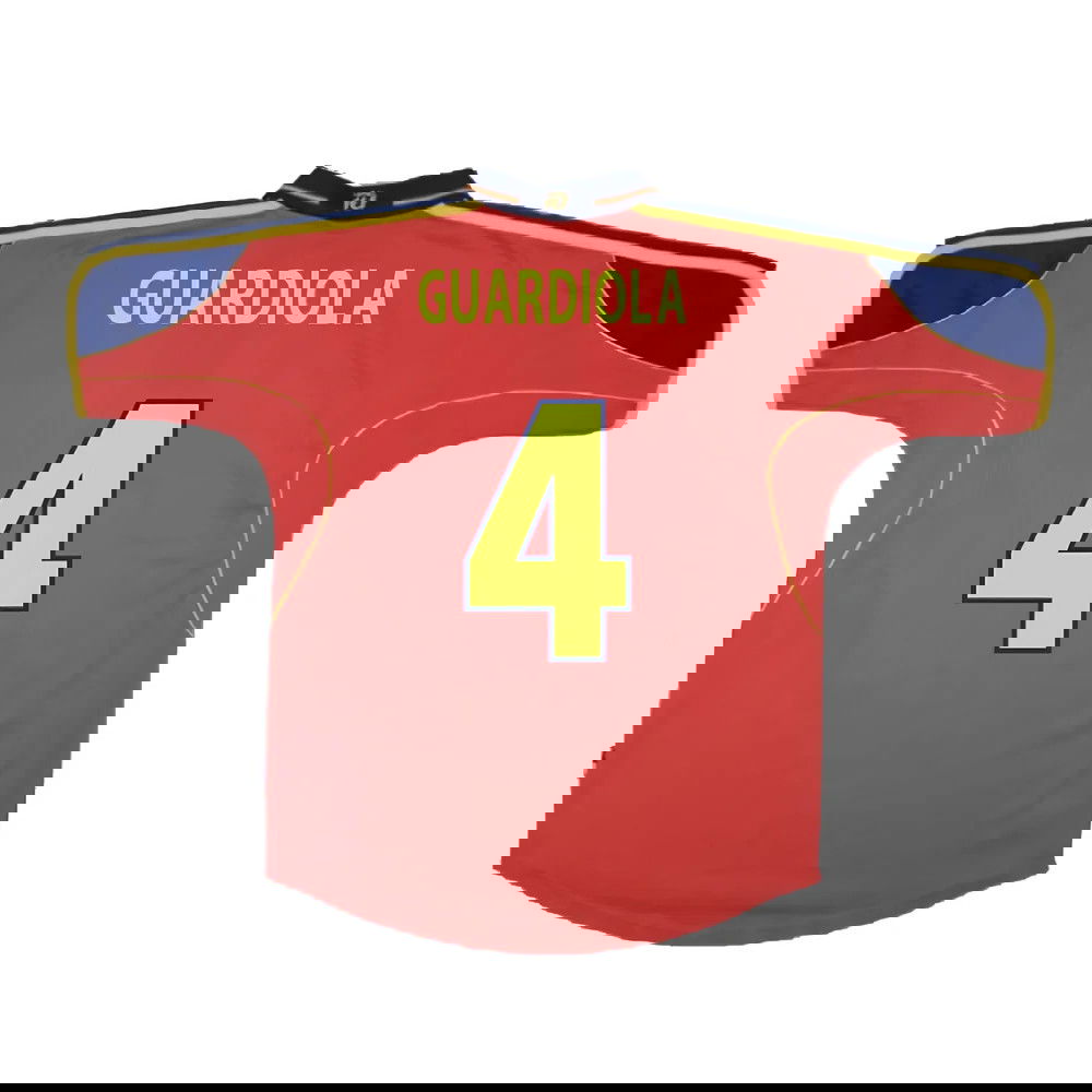 Spain 1999-02 Home Shirt ((Excellent) S) (Guardiola 4)