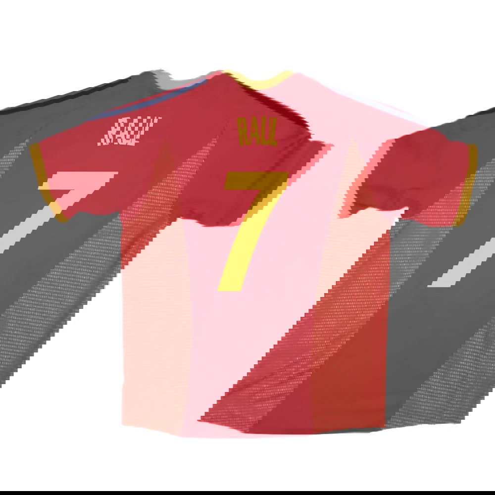 Spain 2002-04 Home Shirt ((Good) XL) (Raul 7)