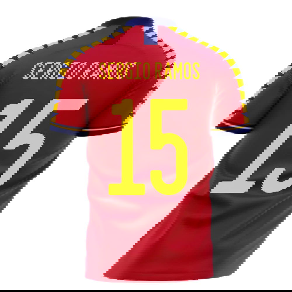 Spain 2025-2026 Home Concept Football Kit (Libero) (SERGIO RAMOS 15)