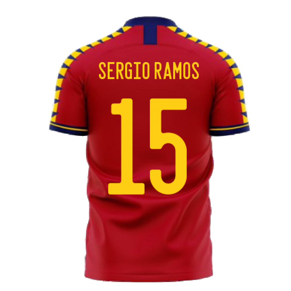 Spain 2025-2026 Home Concept Football Kit (Libero) (SERGIO RAMOS 15)
