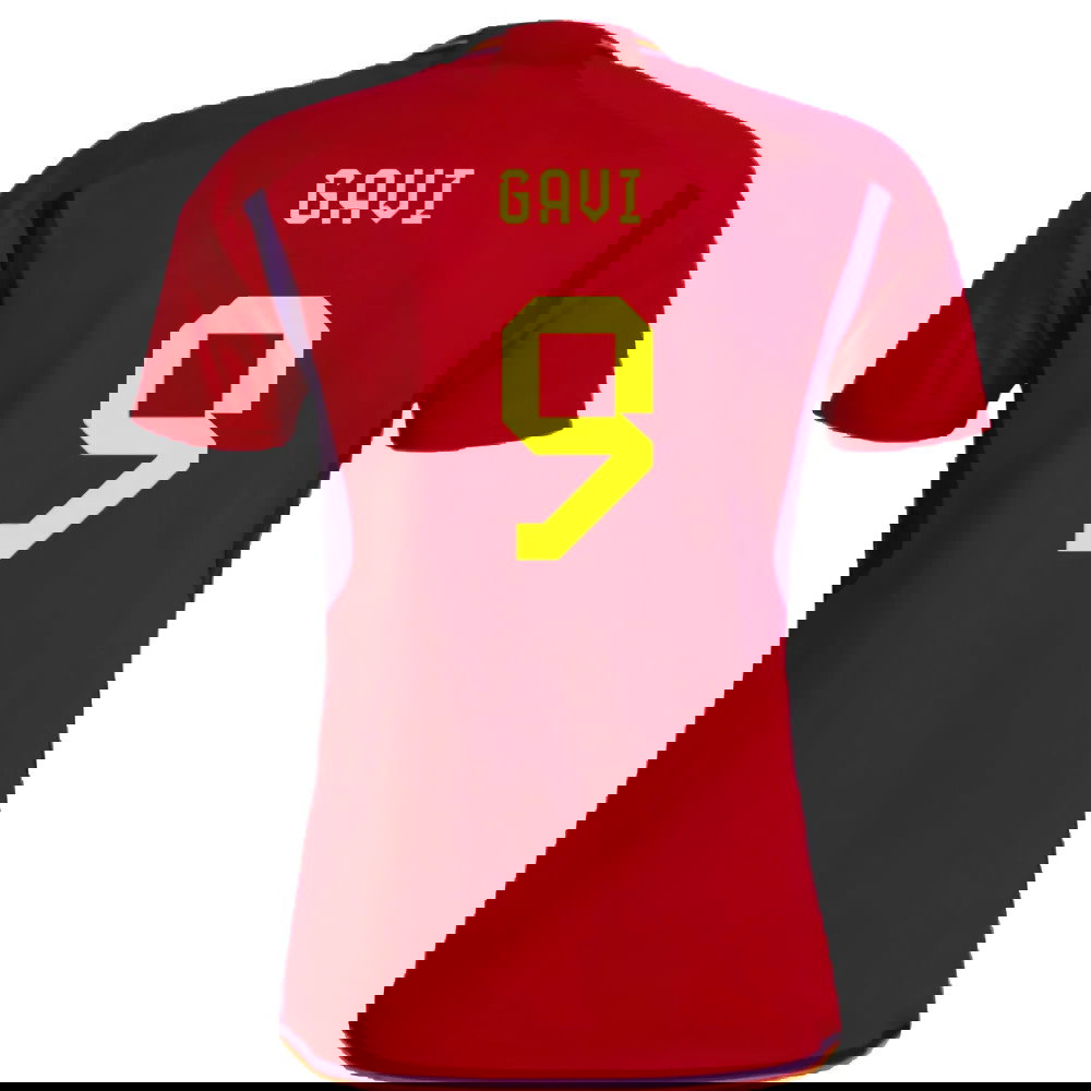 Spain 2022-23 Home Shirt (Womens XL-) (Gavi 9) (Mint)