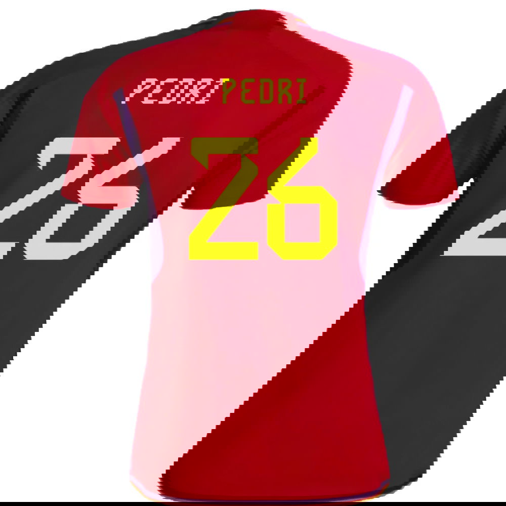 Spain 2022-23 Home Shirt (Womens XL-) (Pedri 26) (Mint)