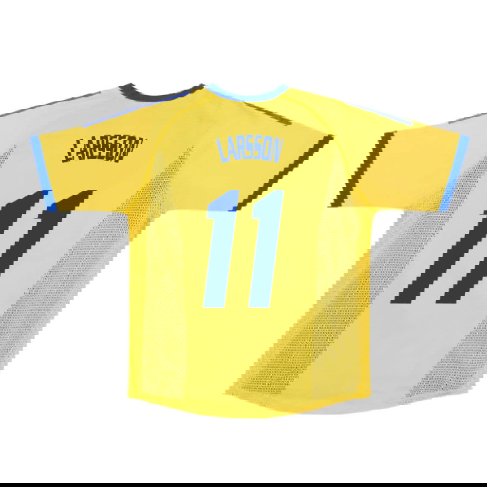 Sweden 2002-03 Home Shirt ((Very Good) S) (Larsson 11)