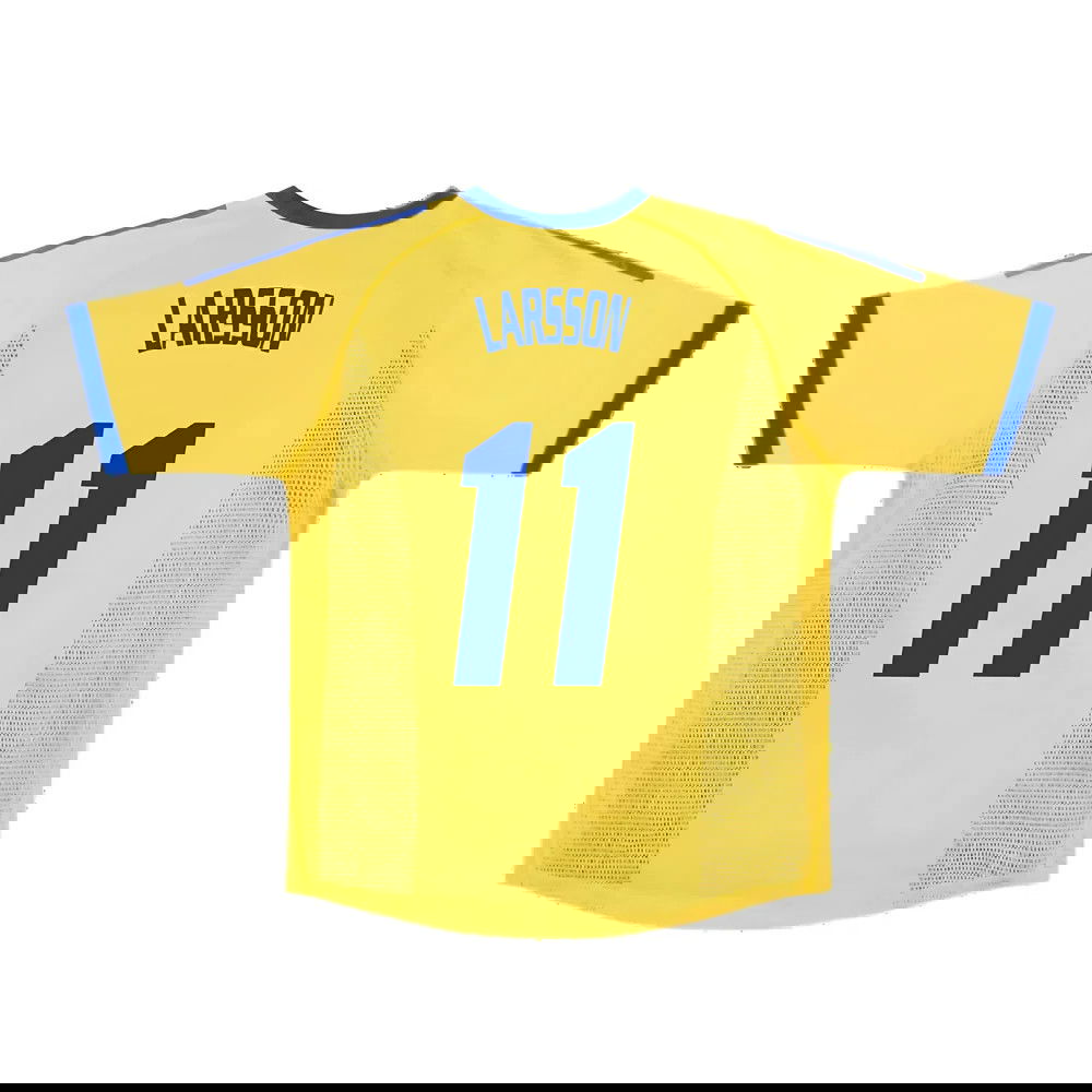 Sweden 2002-03 Home Shirt ((Very Good) S) (Larsson 11)