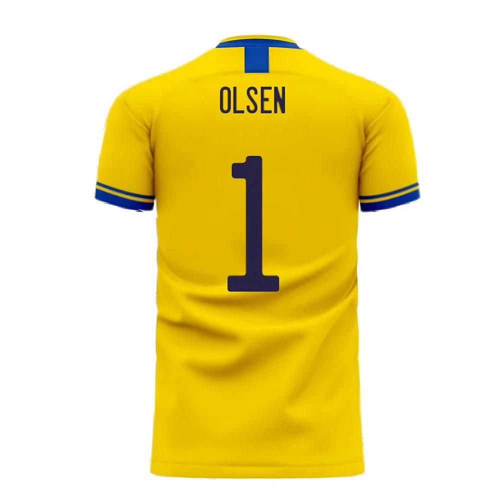 Sweden 2025-2026 Home Concept Football Kit (Libero) (OLSEN 1)