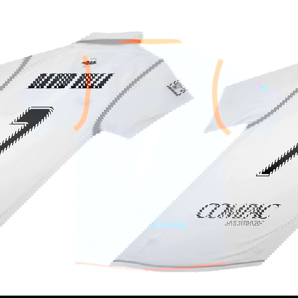 Valencia 2007-08 Home Shirt ((Excellent) S) (David Villa 7)