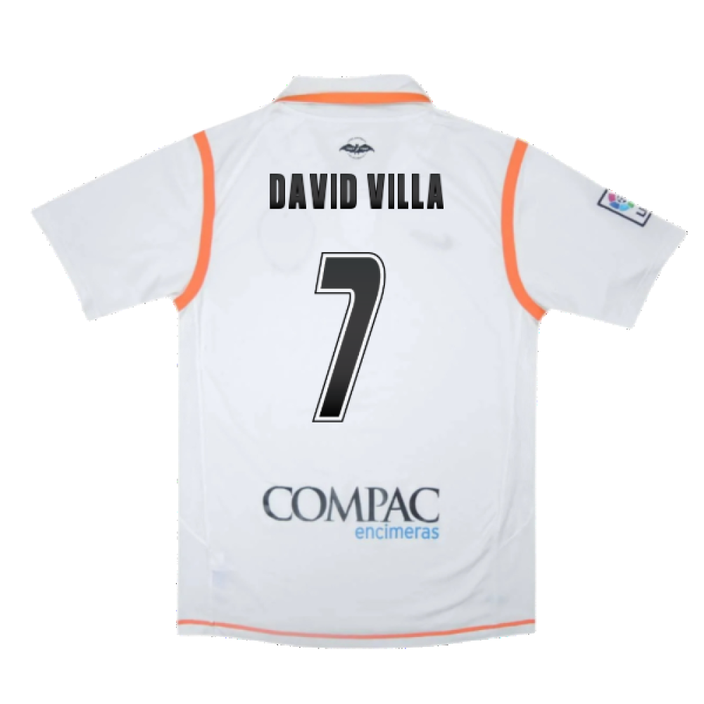 Valencia 2007-08 Home Shirt ((Excellent) S) (David Villa 7)