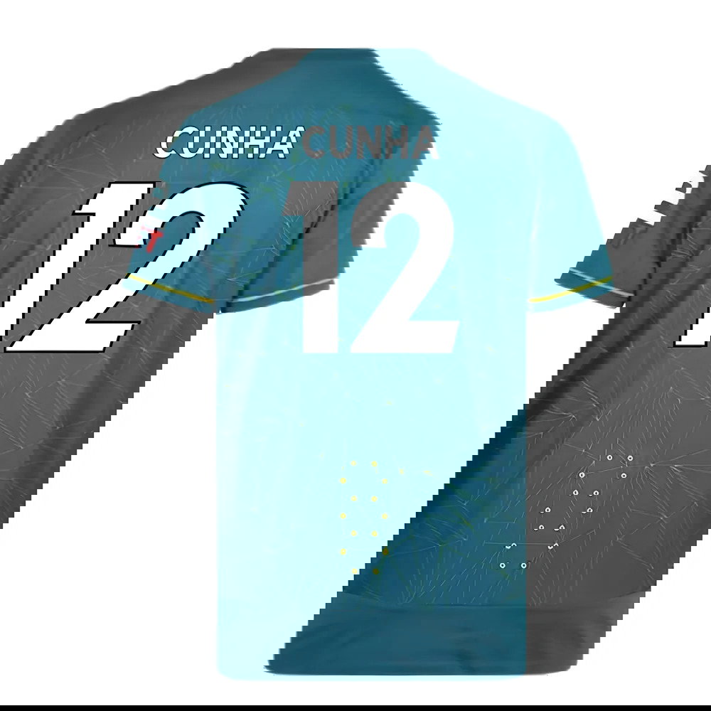 Wolves 2022-23 Pro Away Shirt (Sponsorless) (XXL) (Mint) (Cunha 12)