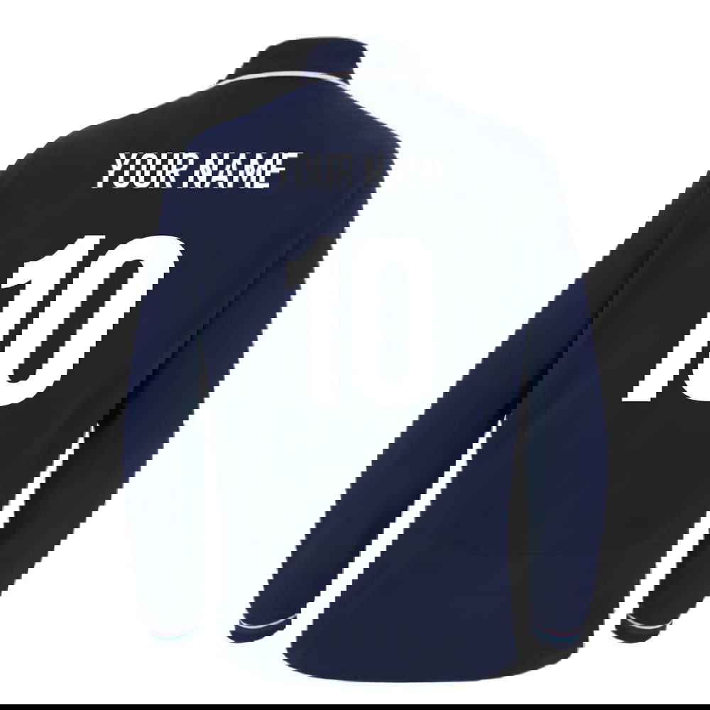 2023-2024 Scotland Home Long Sleeve Cotton Rugby Shirt (Your Name)