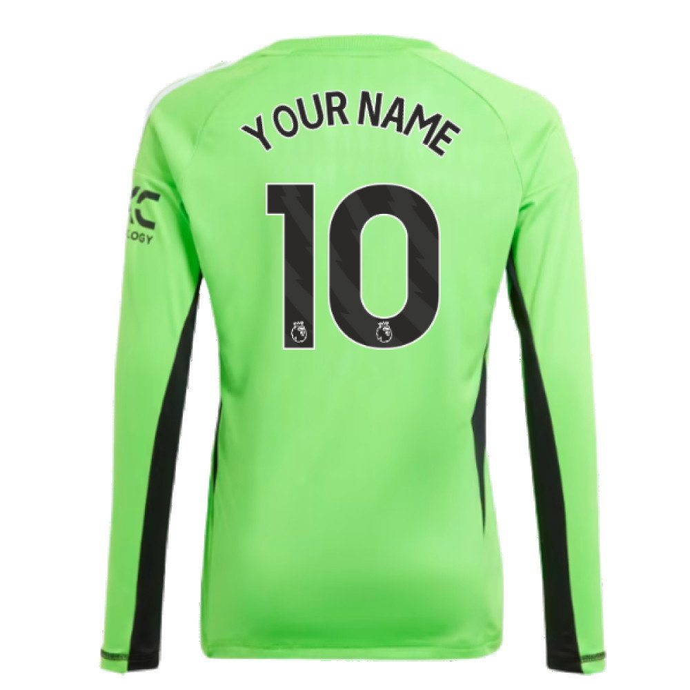 2023-2024 Man Utd Home Goalkeeper Shirt (Solar Green) - Kids (Your Name)