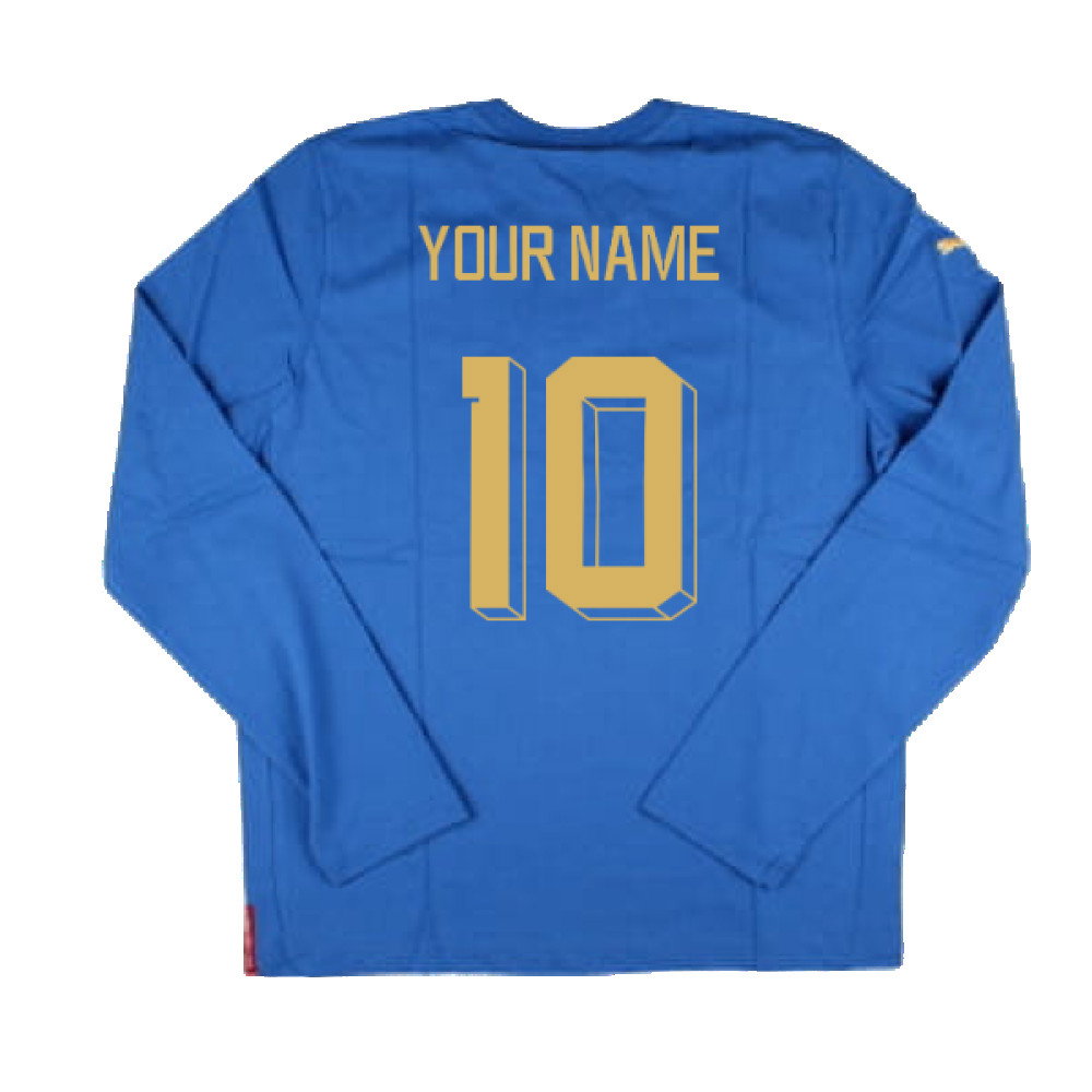 2022-2023 Italy LS Graphic Tee (Blue) (Your Name)