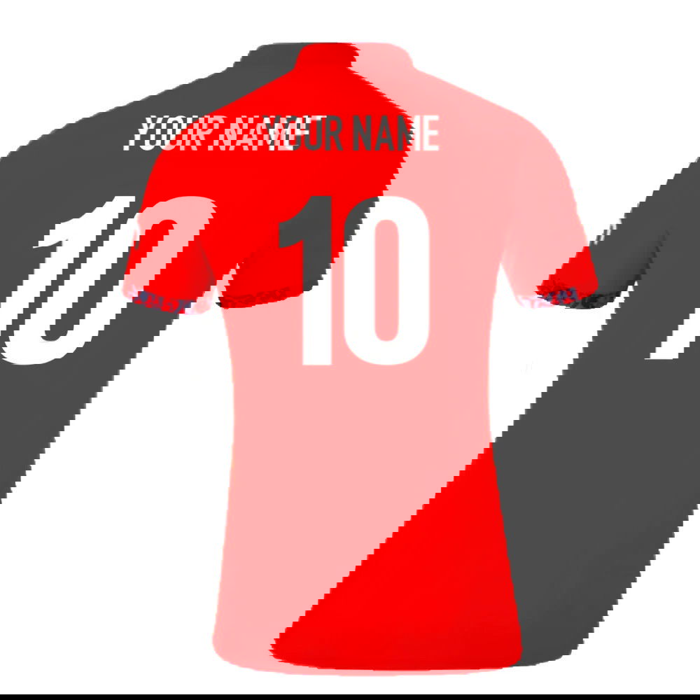 2024 England Cricket T20 Replica S/S T-Shirt - World Cup (Red) (Ladies) (Your Name)