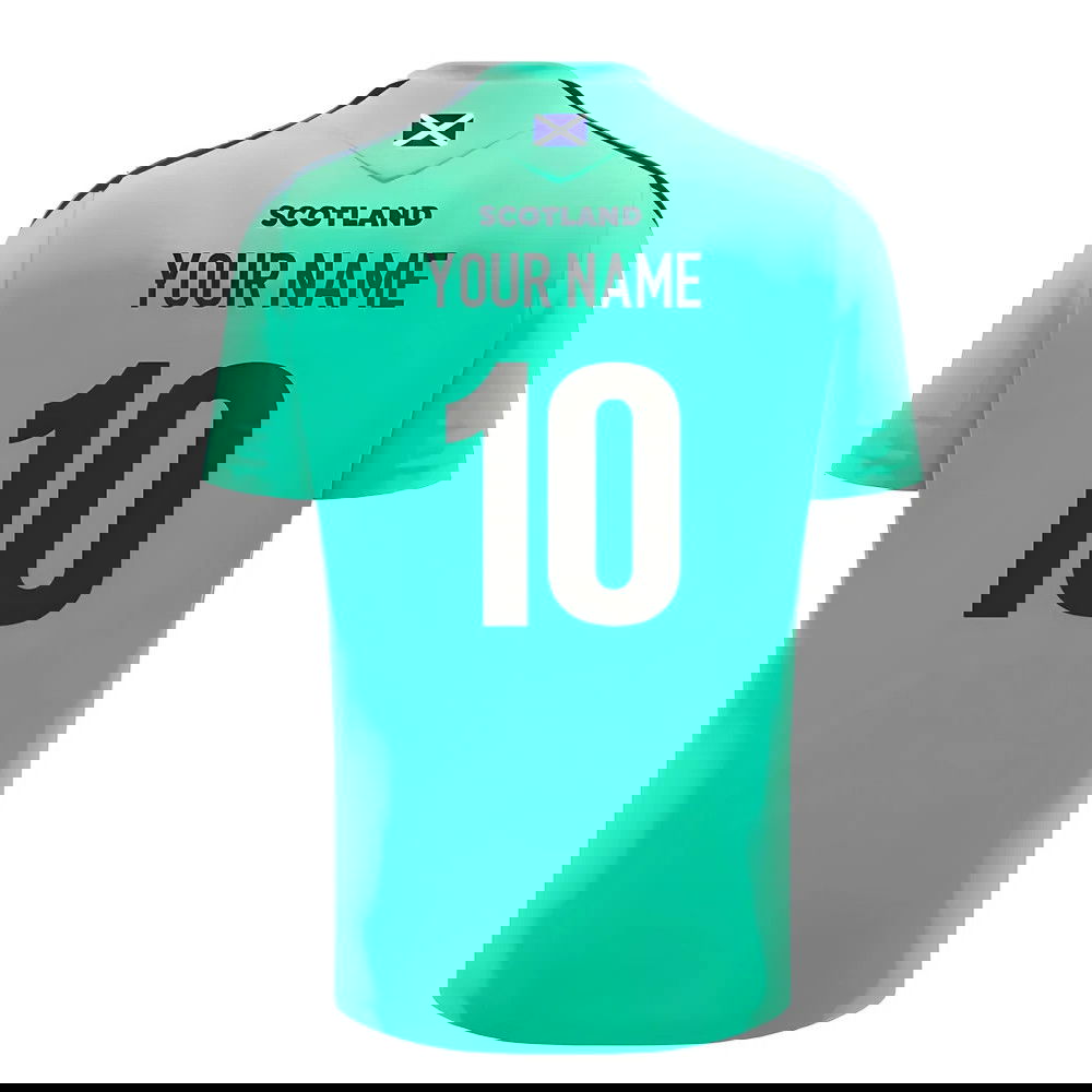 2024-2025 Scotland Rugby Poly Training Shirt (Green) (Your Name)