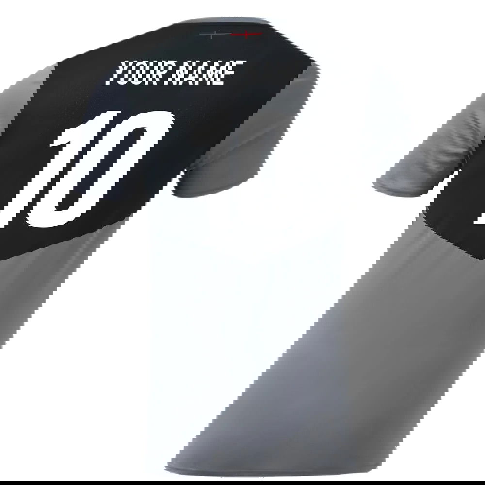 2024-2025 England Rugby Gym Tee O2 (Grey) (Your Name)