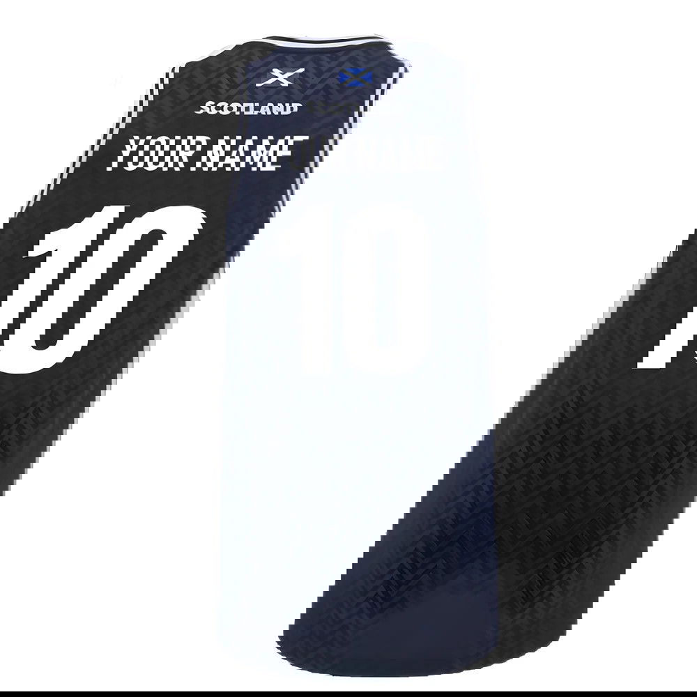 2024-2025 Scotland Rugby Basketball Singlet (Navy) - Kids (Your Name)