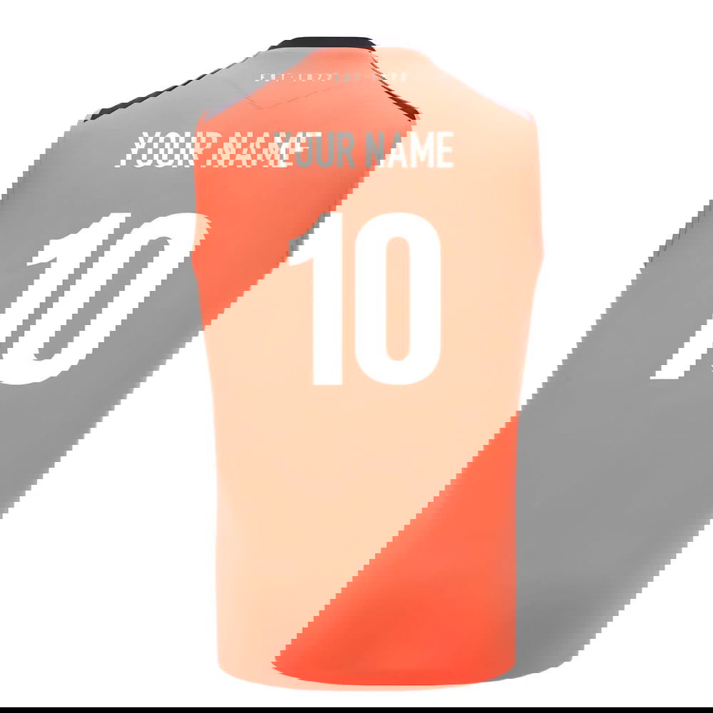 2024-2025 Edinburgh Rugby Sleeveless Jersey (Orange) (Your Name)