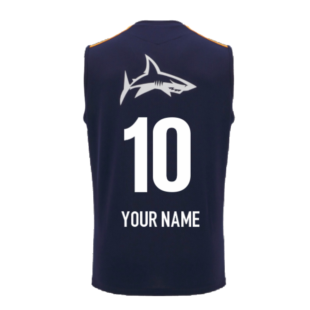 2024-2025 Sale Sharks Sleeveless Training Vest (Navy) (Your Name)