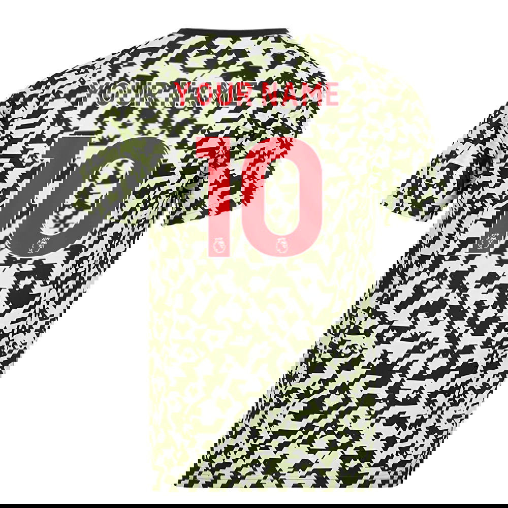 2024-2025 Wolves Pre Match T-Shirt - Black/Lime (Your Name)