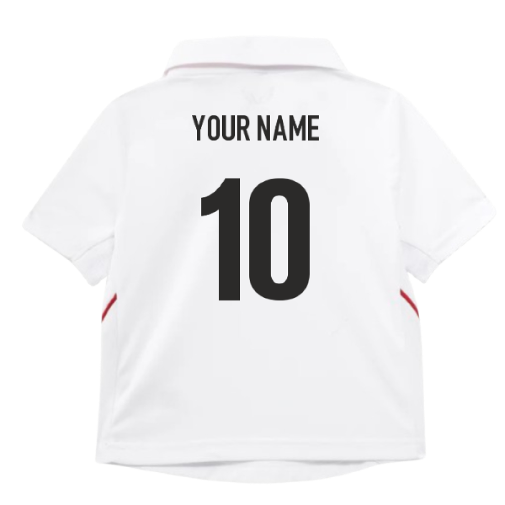 2025-2026 England Cricket ECB Test Replica SS Shirt (White) - Infant (Your Name)