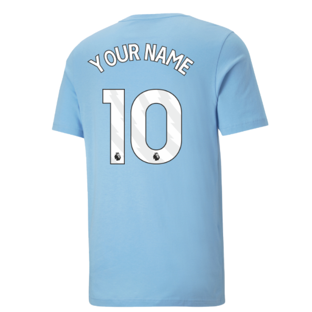 2025-2026 Man City FtblESS Tee (Sky) (Your Name)