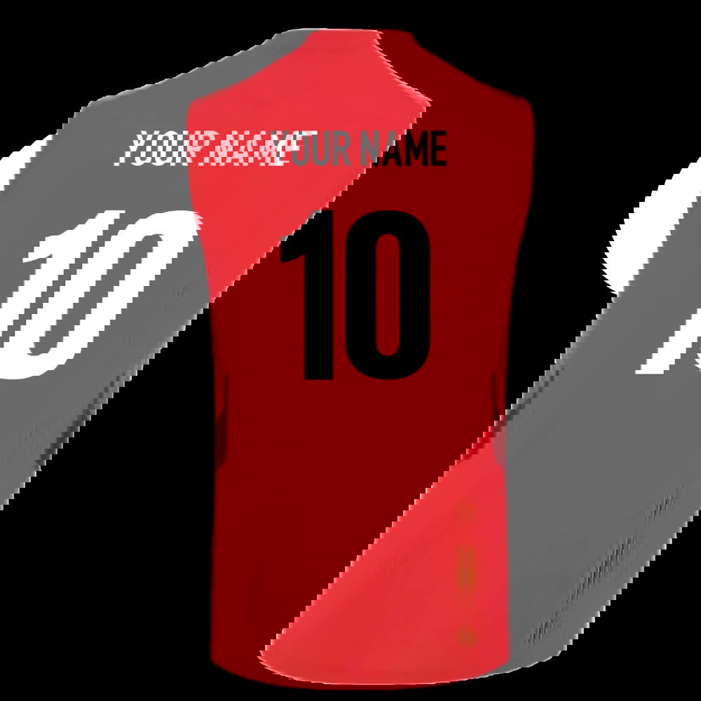 2025-2026 Wales Rugby Training Sleeveless Shirt (Red) (Your Name)