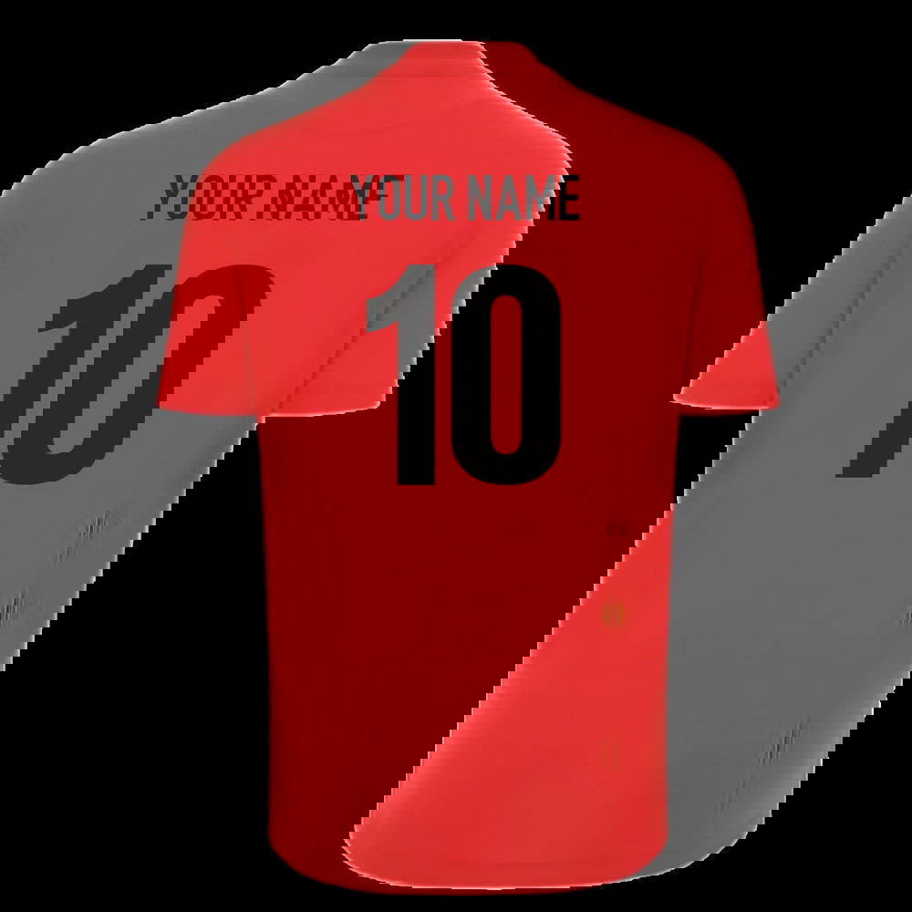 2025-2026 Wales WRU Travel Cotton Tee (Red) - Kids (Your Name)