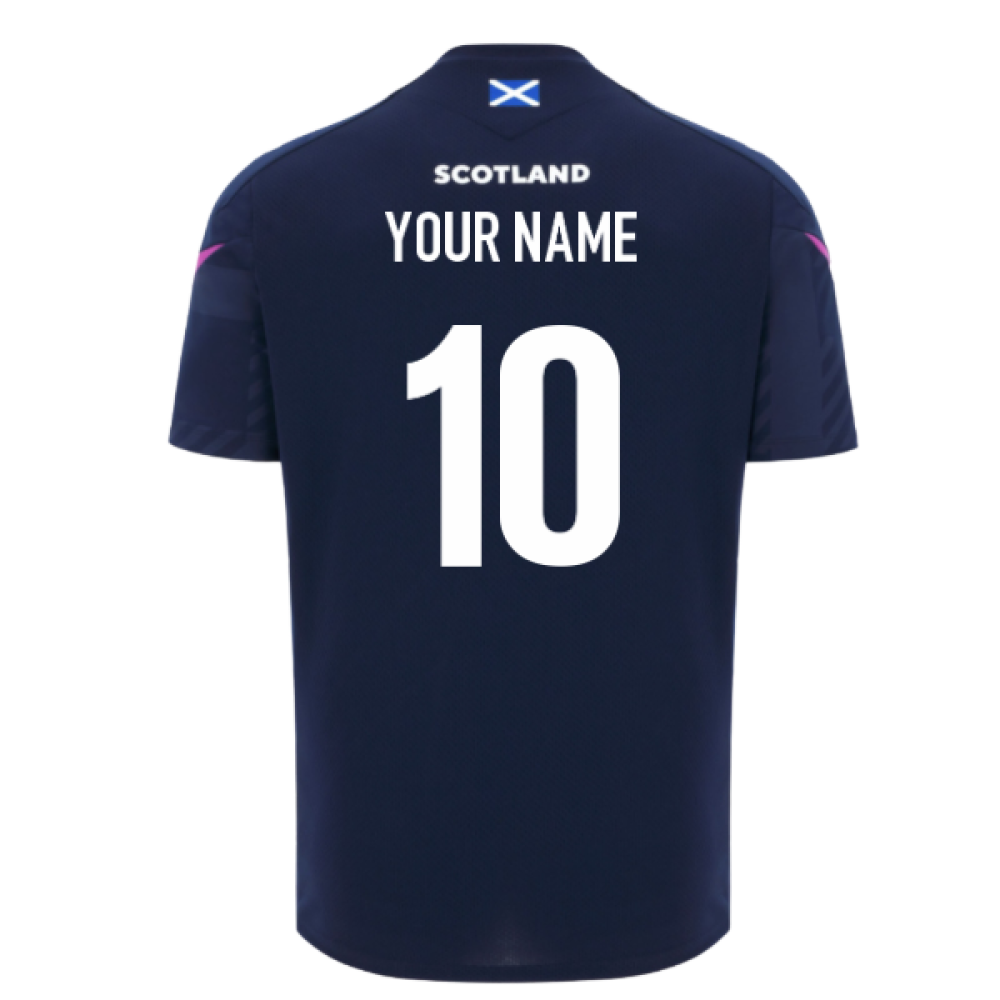 2025-2026 Scotland Rugby Training Poly Shirt (Navy) - Kids (Your Name)