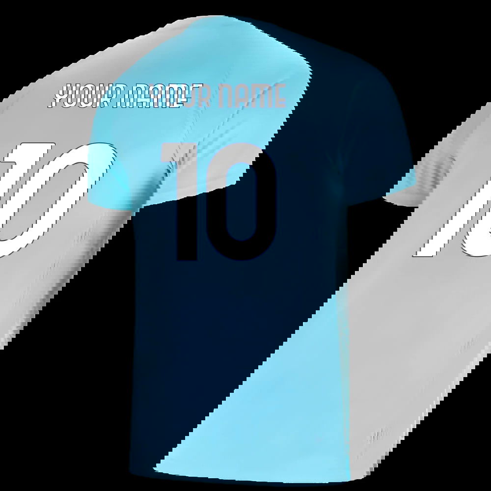 2025-2026 Lazio Pre Match Shirt (Azure Blue) (Your Name)