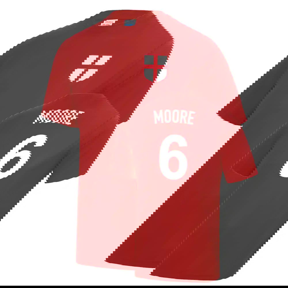 Bobby Moore 1966 England Fancy Dress Football T Shirt - Red