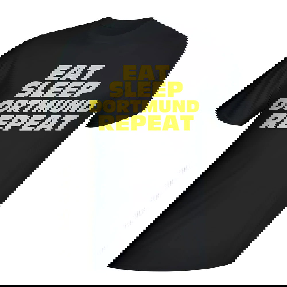 Eat Sleep Borussia Dortmund Repeat T-shirt (black) - Kids