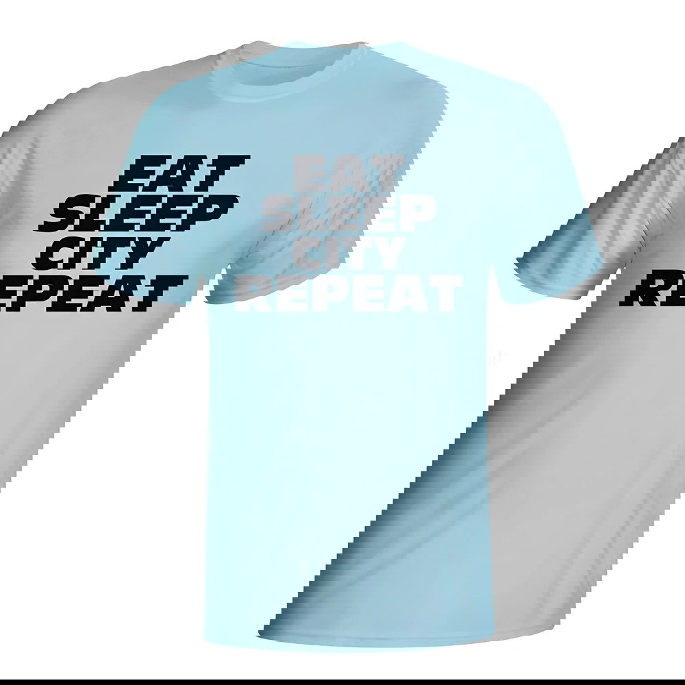 Eat Sleep Man City Repeat T-shirt (sky Blue) - Kids