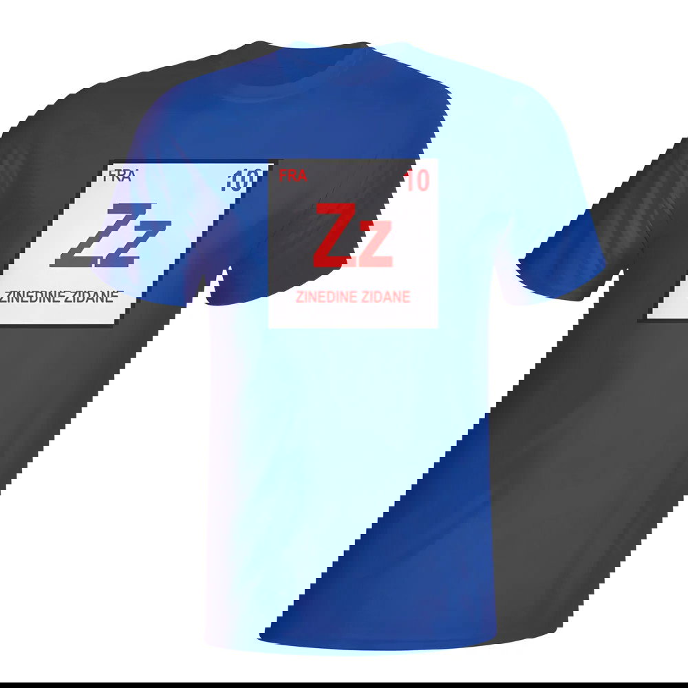 Zinedine Zidane France Periodic Table T-shirt (blue)