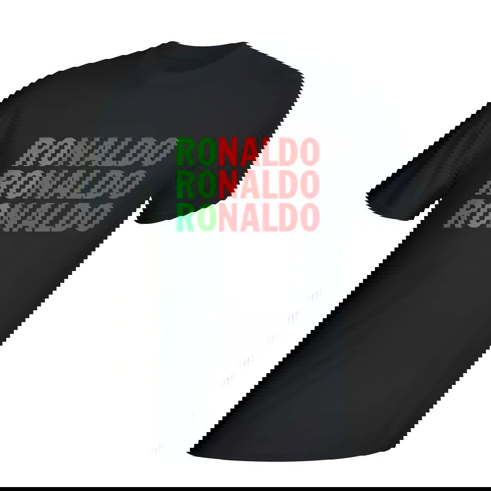 Cristiano Ronaldo Portugal Player Flag T-shirt (black) - Kids