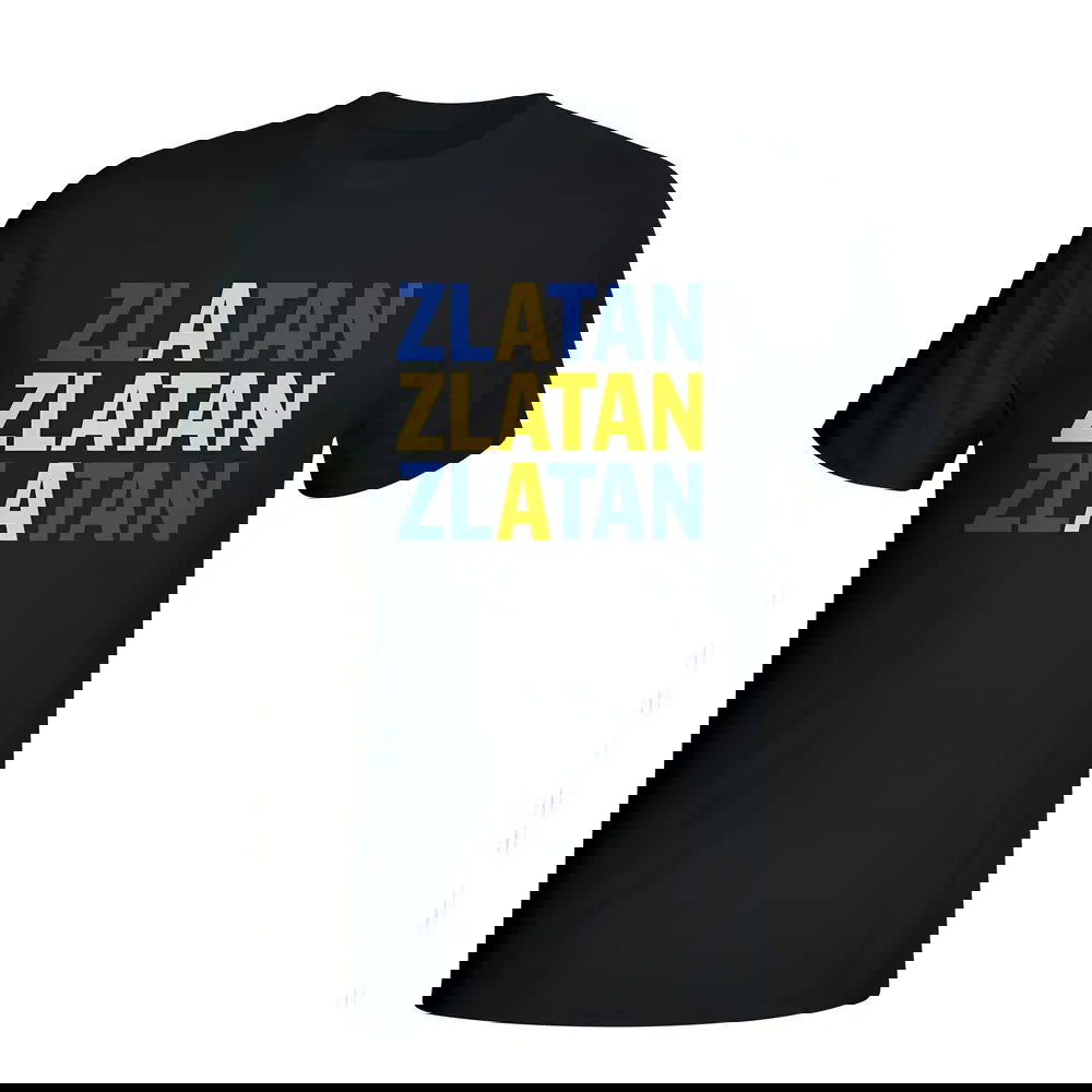Zlatan Ibrahimovic Sweden Player Flag T-shirt (black)