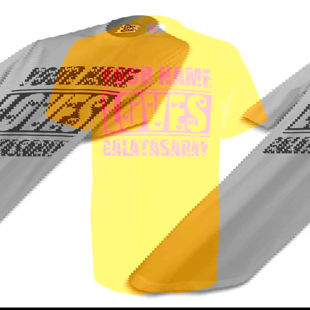 Your Name Loves Galatasaray T-shirt (yellow) - Kids