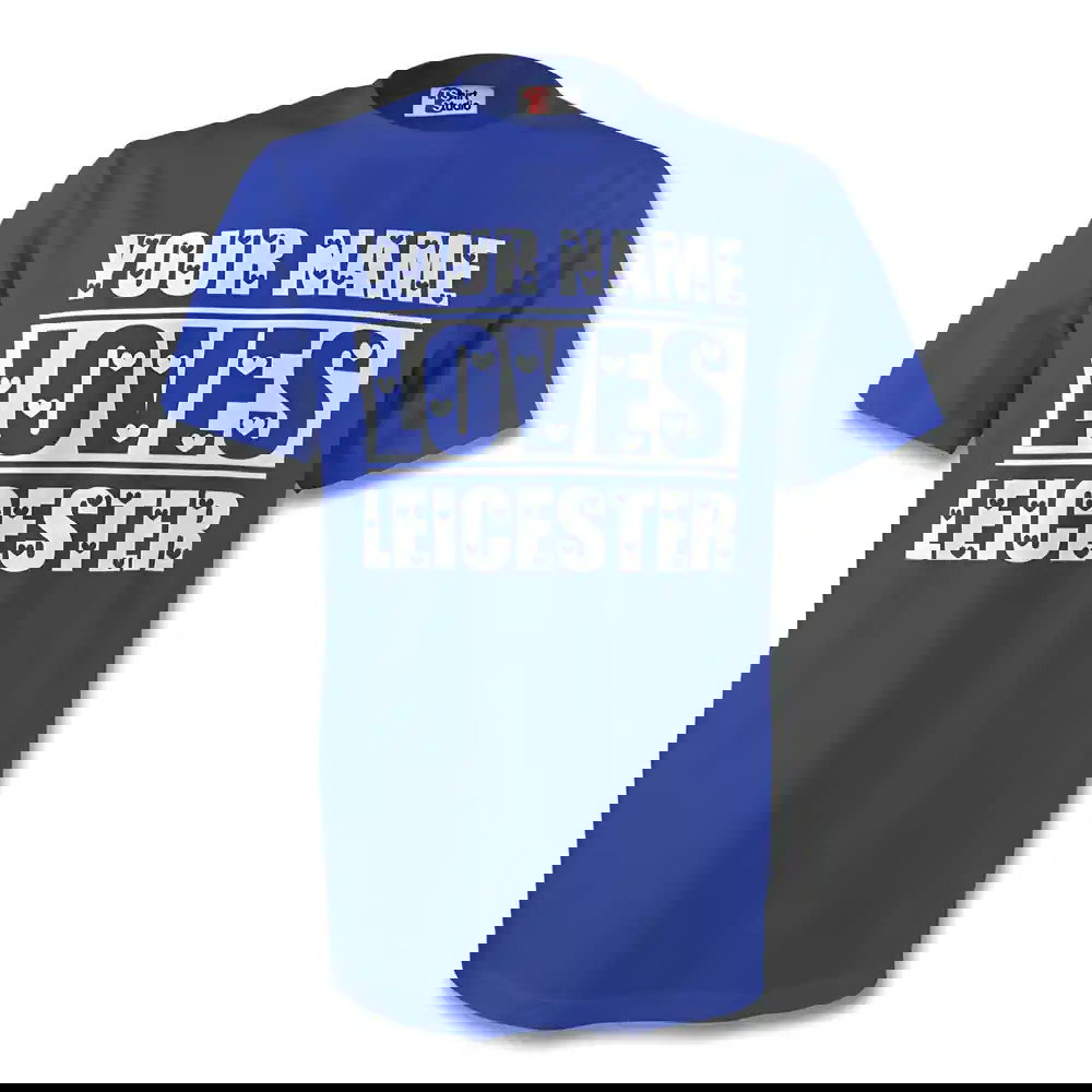Your Name Loves Leicester T-shirt (blue)