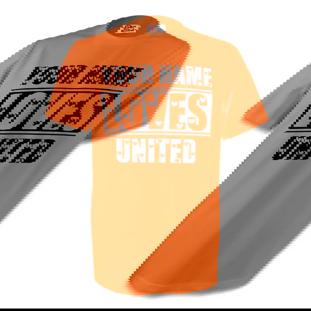 Your Name Loves United T-shirt (orange)