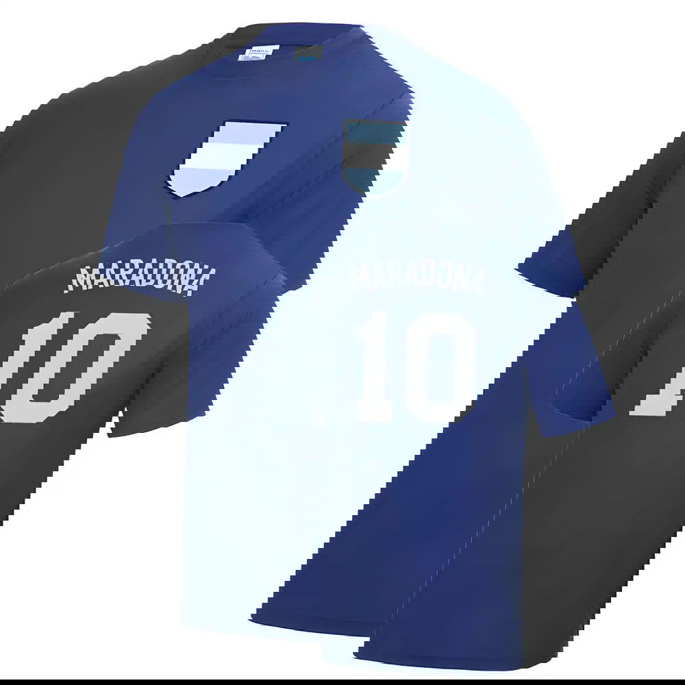 Diego Maradona Hand Of God Argentina World Cup Football T Shirt - Dark Blue