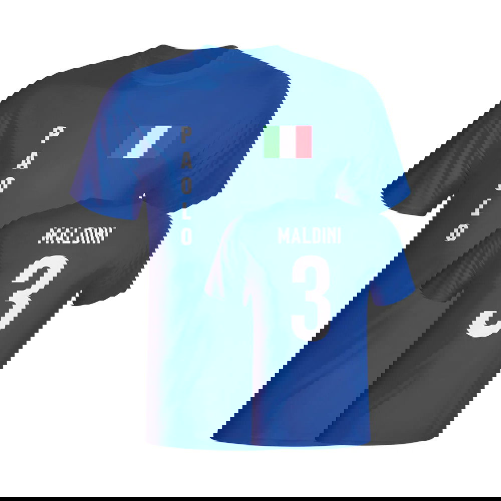 Paolo Maldini Italy Flag T-shirt (blue)