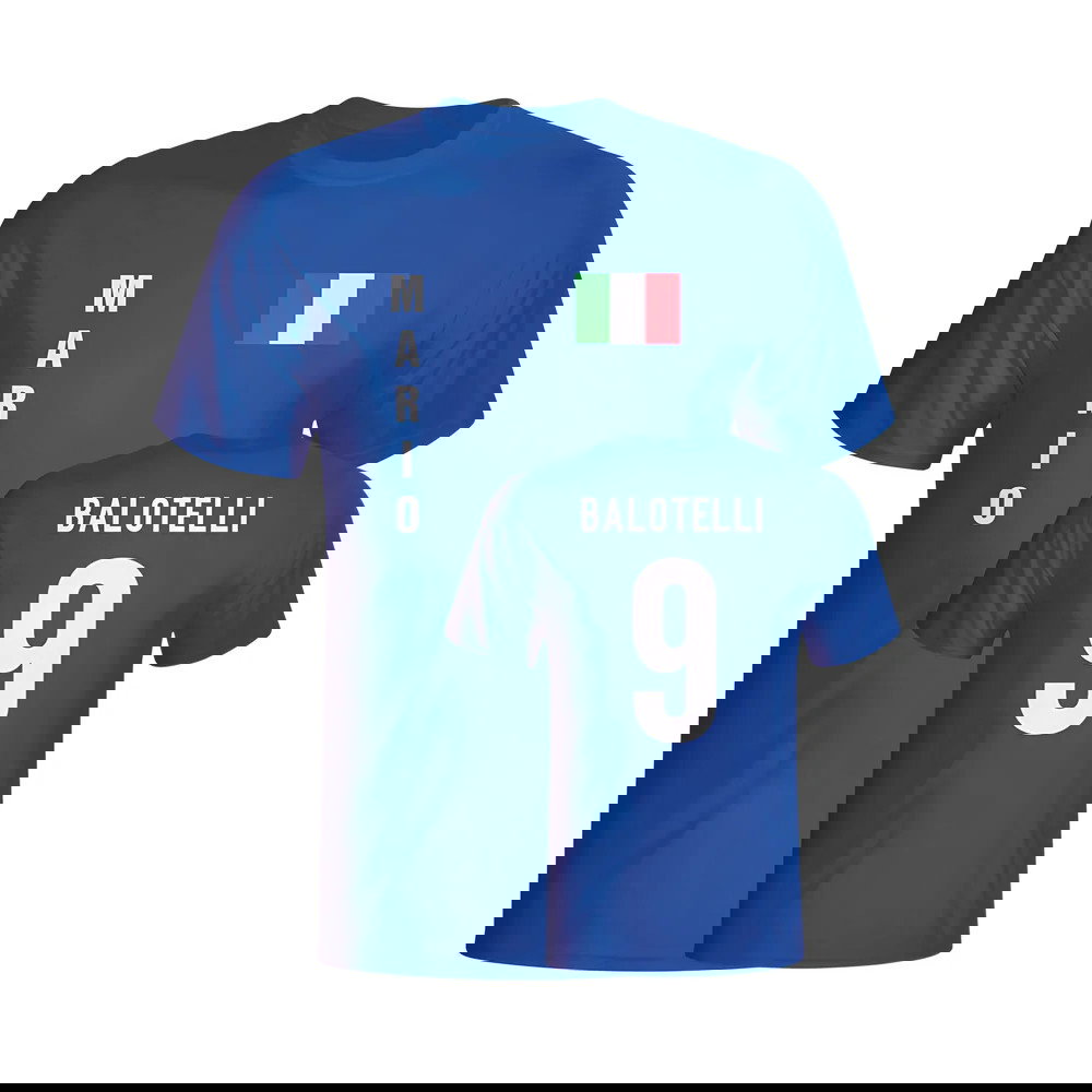 Mario Balotelli Italy Flag T-shirt (blue)