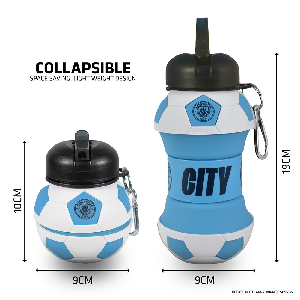 Manchester City FC Collapsible Football Drinks Bottle