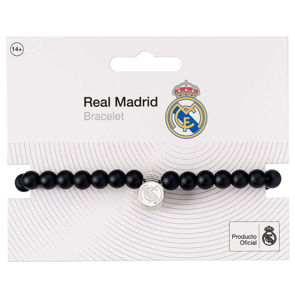 Real Madrid FC Black Bead Bracelet
